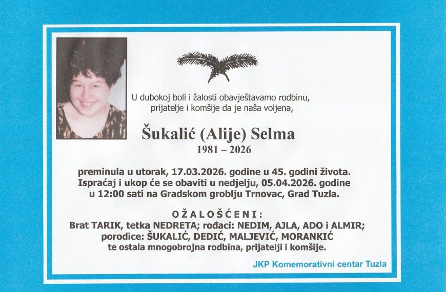 In memoriam, Selma Sukalic