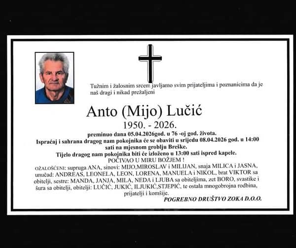 In memoriam, Lucic