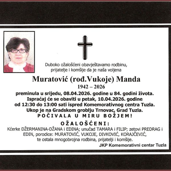 In memoriam, Manda Muratovic