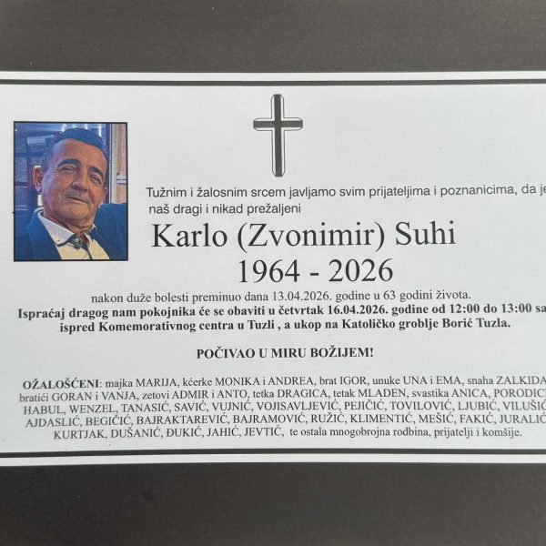 In memoriam: Karlo (Zvonimira) SUHI