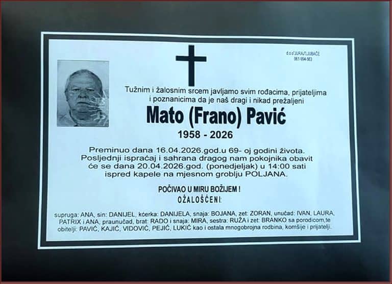 In memoriam, Pavic