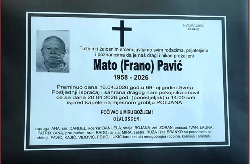 In memoriam, Pavic