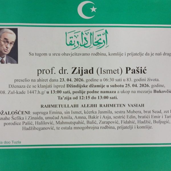 In memoriam, Zijad Pasic