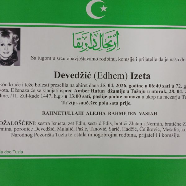 In memoriam, Izeta Devedzic