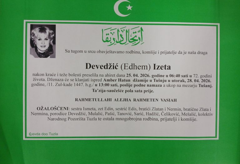 In memoriam, Izeta Devedzic