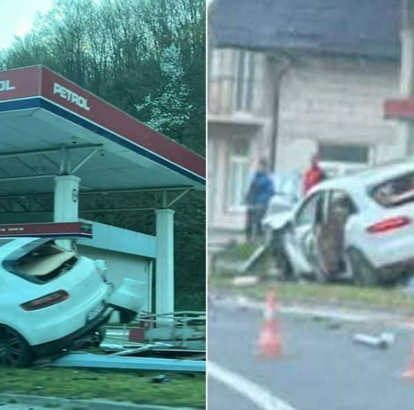 za sada jos iz neutvrdjenioh razlog automobil je u stupatrima sletio sa kolovoza i udario u benzinsku pumpu jedna osoba zadobila lakse tjelesen povrede i pricinjena velika materijalna steta