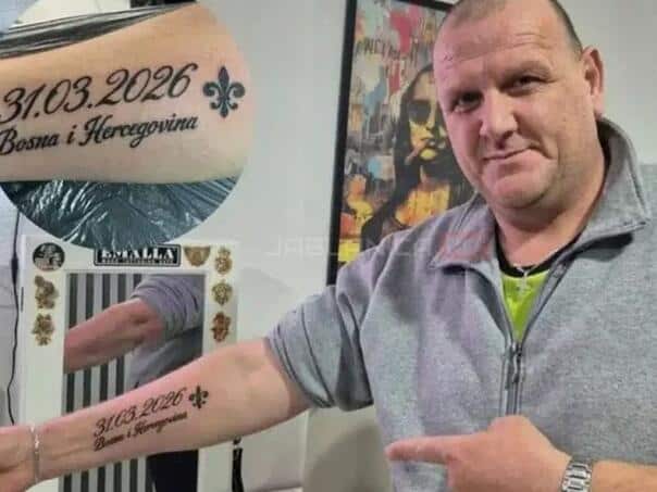 zoran pranjic iz tuzlanskog naselja mramor povodom plasmana zmajeva na sp istetovirao datum utakmice u zenici