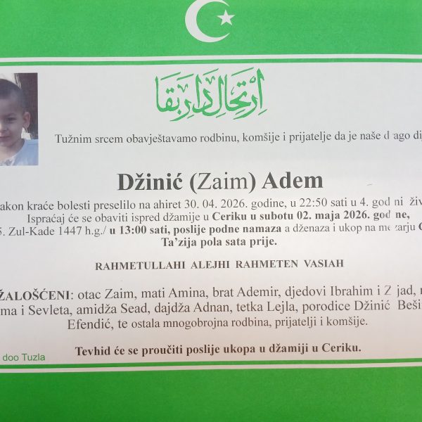 In memoriam, Adem Dzinic