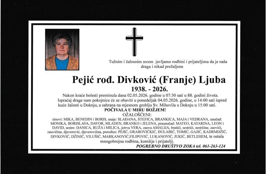 In memoriam: Ljuba PEJIĆ (Divković)