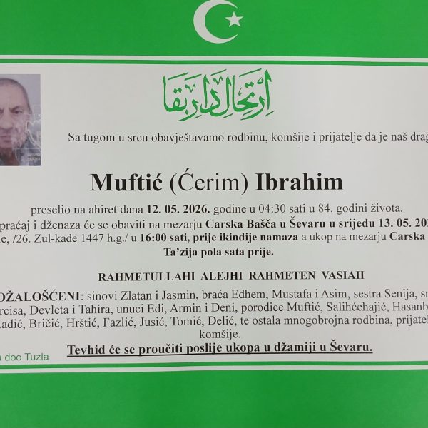 In memoriam: Sevda (Bekte) FIŠEKOVIĆ; Ibrahim (Ćerima) MUFTIĆ