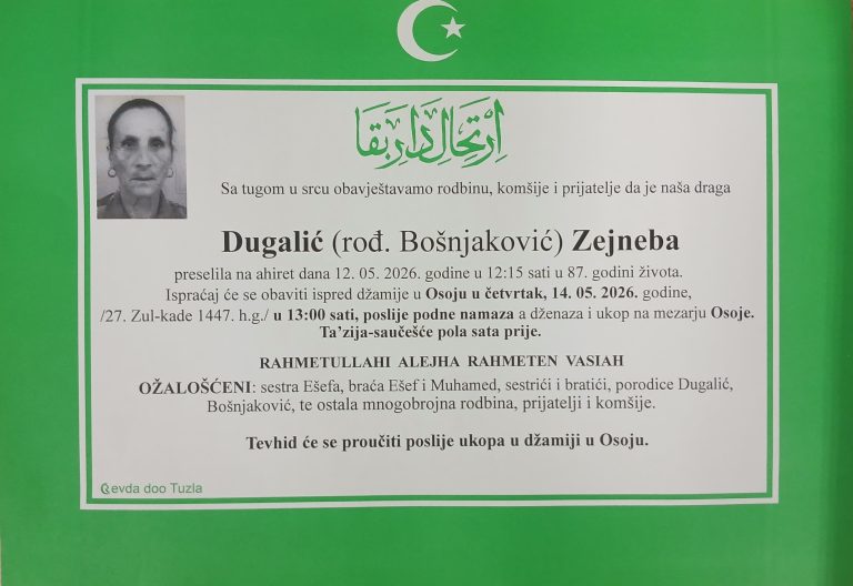In memoriam, Zejneba