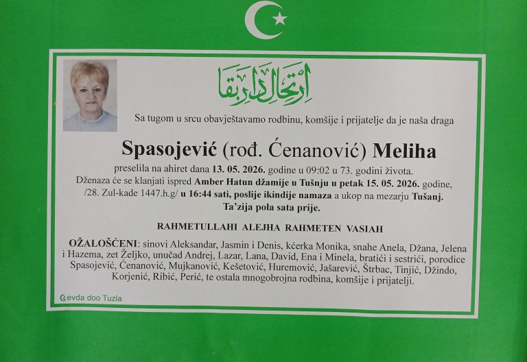 In memoriam, Meliha Spasojevic