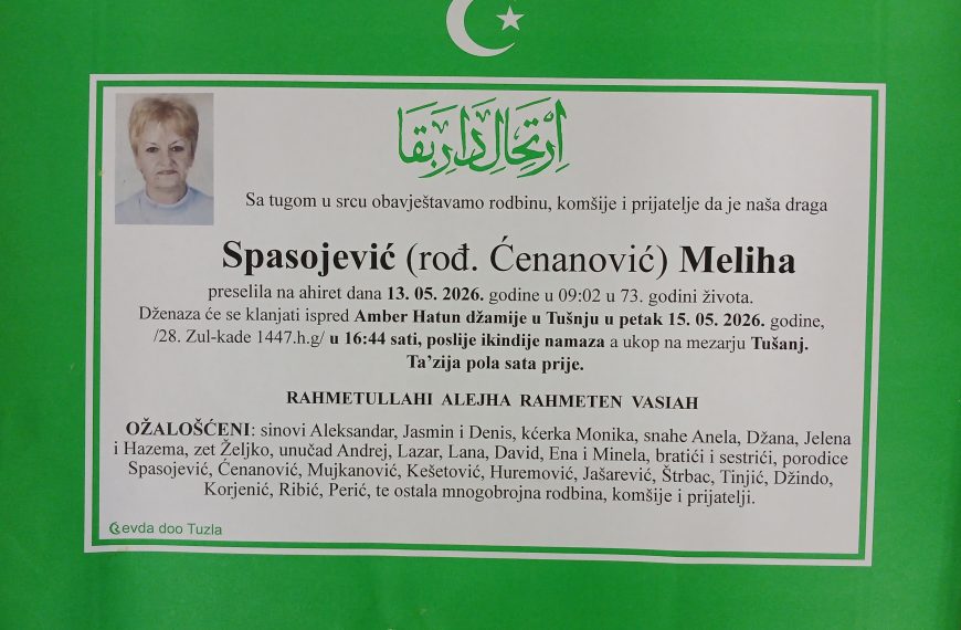 In memoriam, Meliha Spasojevic