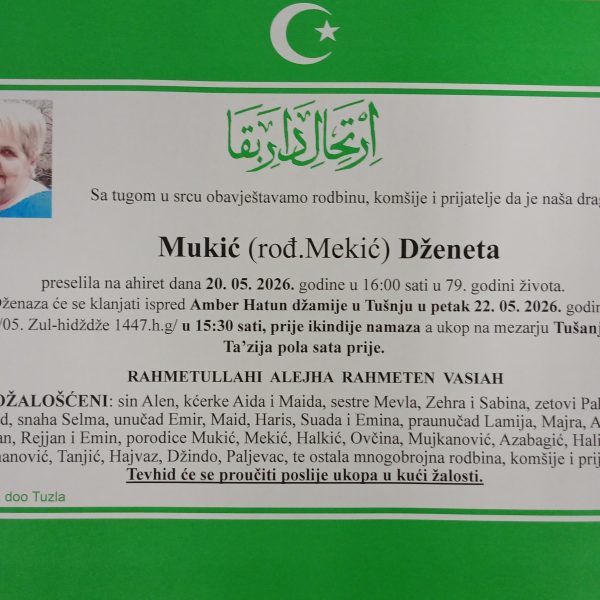 In memoriam, Dzeneta Mukic