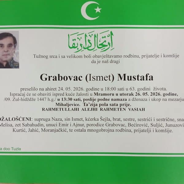 In memoriam: Mustafa GRABOVAC, Zlata MULAAHMETOVIĆ, Mutasem KHAWAJA