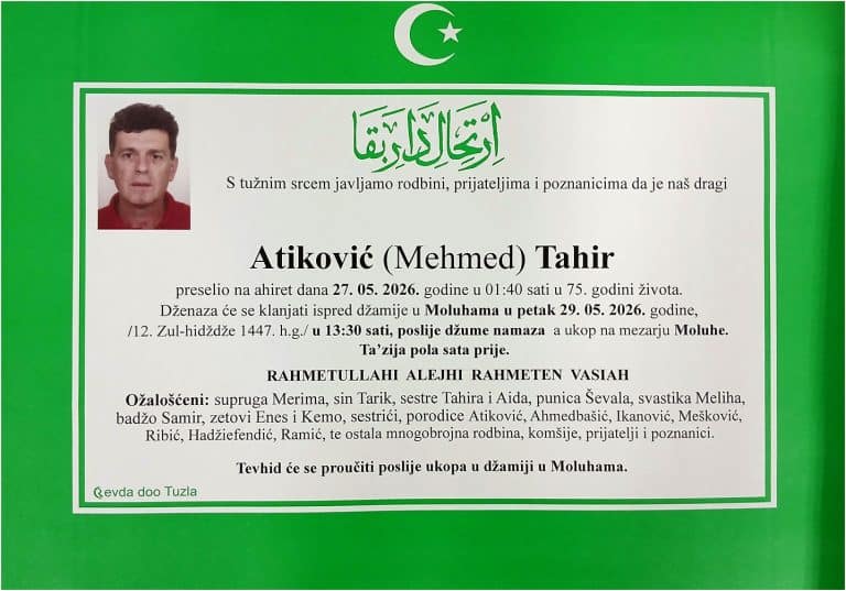 In memoriam, Tahir Atikovic