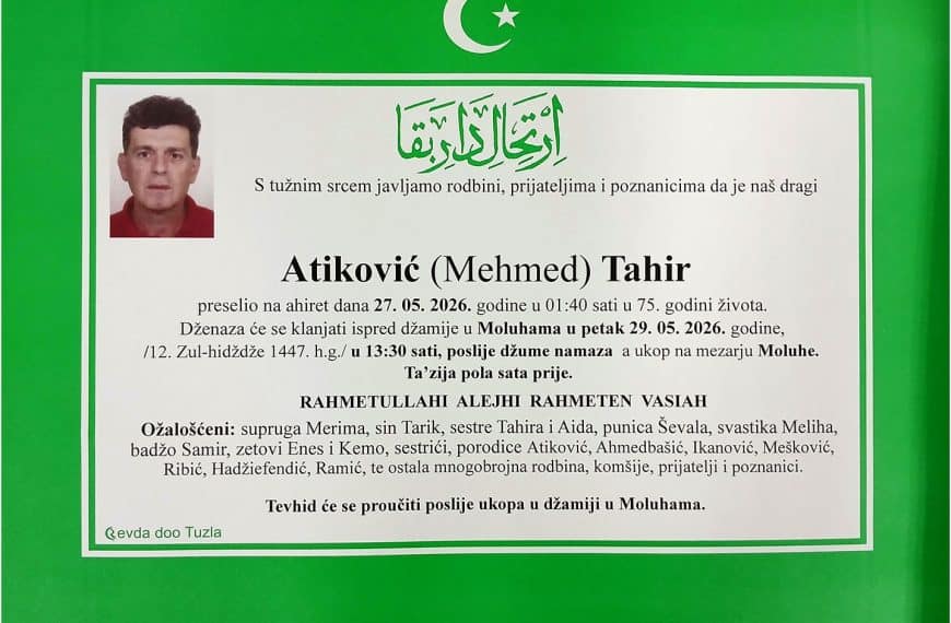 In memoriam, Tahir Atikovic