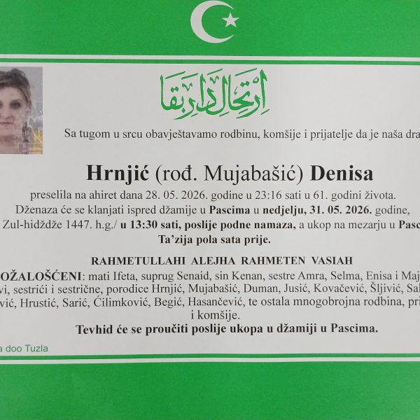 In memoriam: Rabija JAKUPOVIĆ (Šakambet); Denisa HRNJIĆ (Mujabašić)