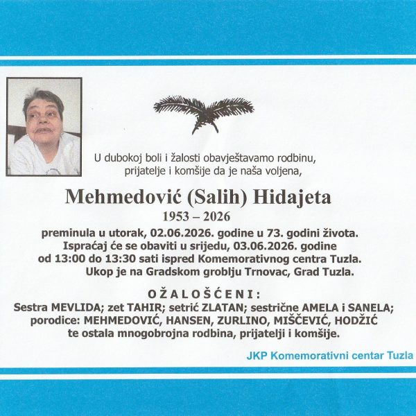 In memoriam, Mehmedovic