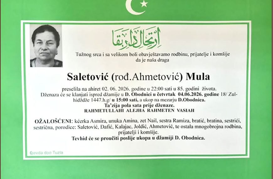 In memoriam: Mula SALETOVIĆ (Ahmetović)