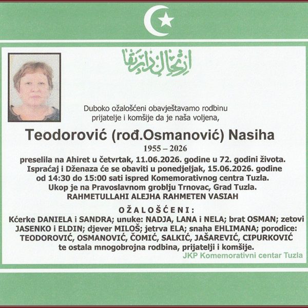 In memoriam, Nasiha Teodorovic