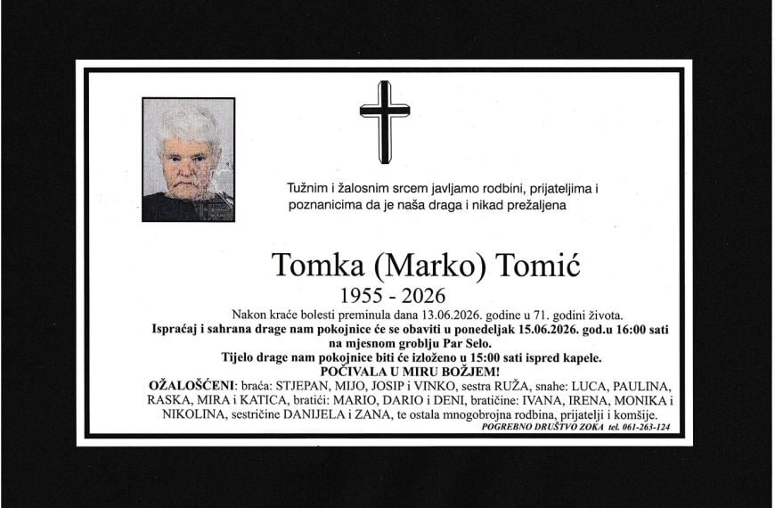 In memoriam, Tomka Tomic