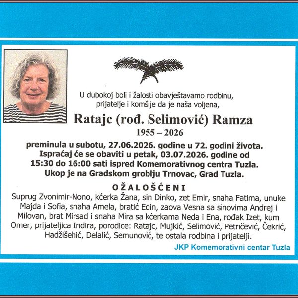 In memoriam: Ramza RATAJC (Selimović)