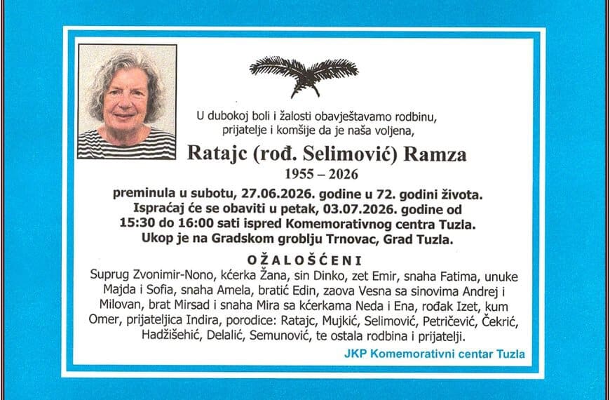 In memoriam: Ramza RATAJC (Selimović)