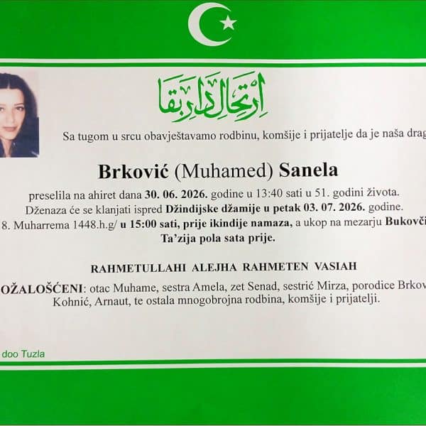 U 51. godini preminula je Tuzlanka Sanela Brković. Laka joj bh. zemlja
