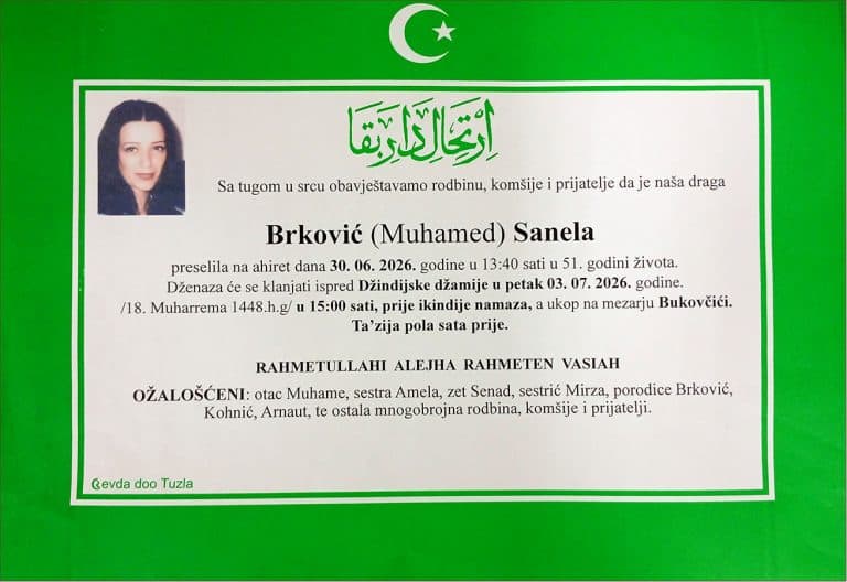 U 51. godini preminula je Tuzlanka Sanela Brković. Laka joj bh. zemlja