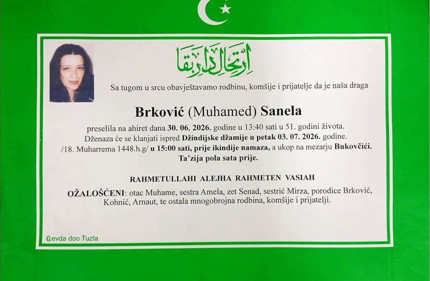 U 51. godini preminula je Tuzlanka Sanela Brković. Laka joj bh. zemlja