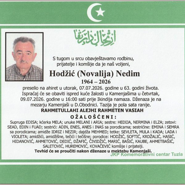 In memoriam, Nedim Hodzic