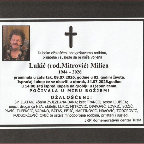 In memoriam: Milica Lukic - Mitrovic
