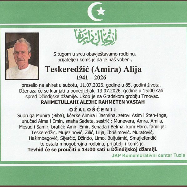 In memoriam, Alija Teskeredzic