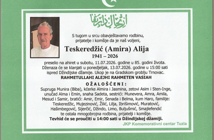In memoriam, Alija Teskeredzic