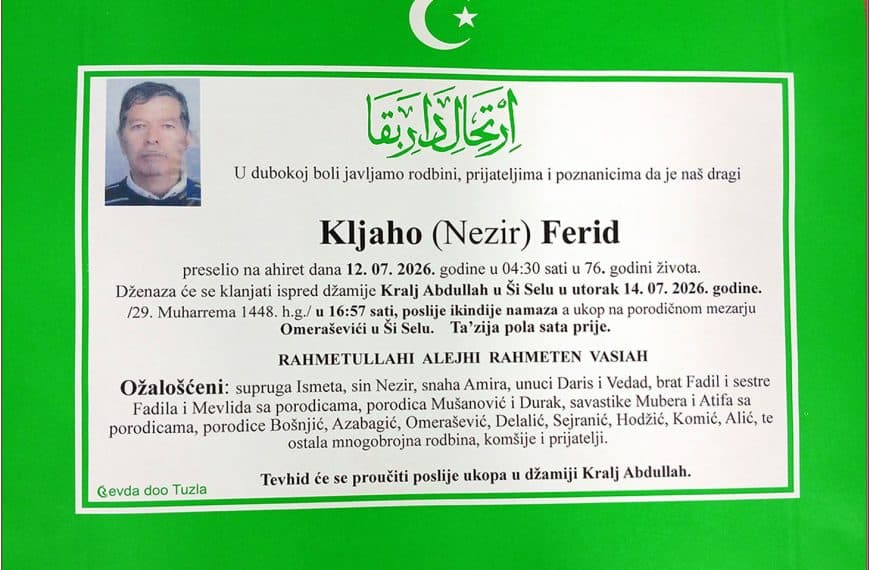 In memoriam, Ferid Kljaho