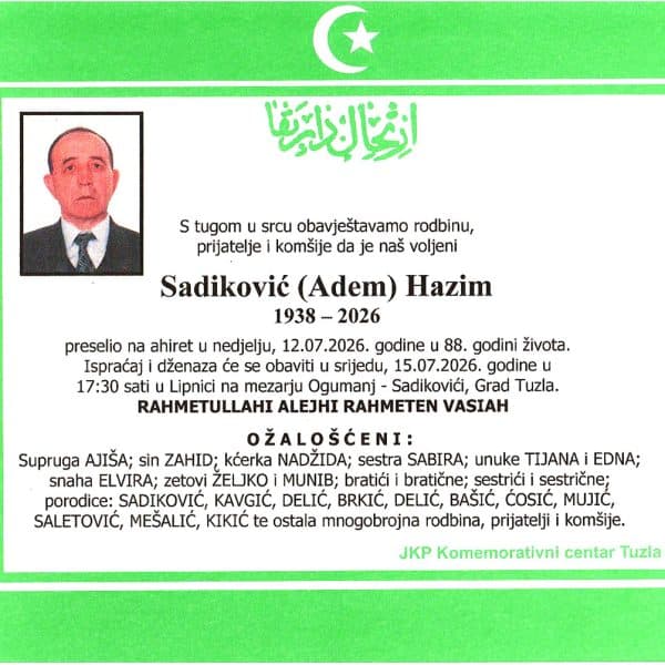 In memoriam - Sadikovic Hazim