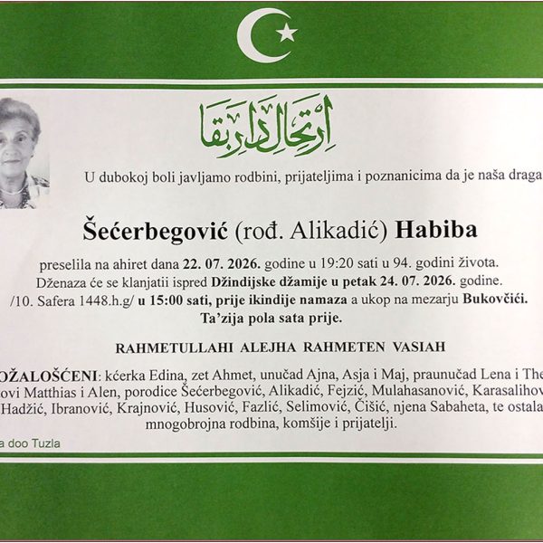 In memoriam, Habiba Secerbegovic