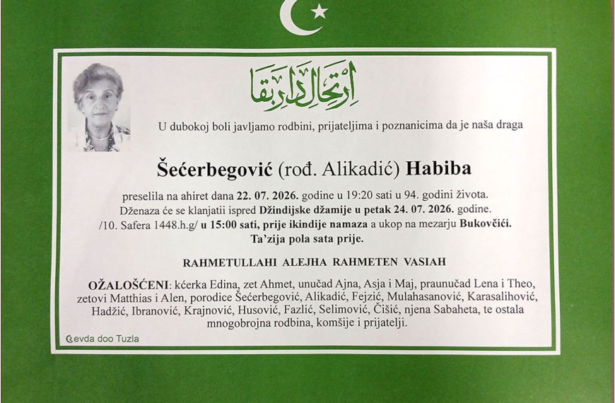 In memoriam, Habiba Secerbegovic