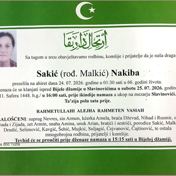 In memoriam, Nakiba Sakic