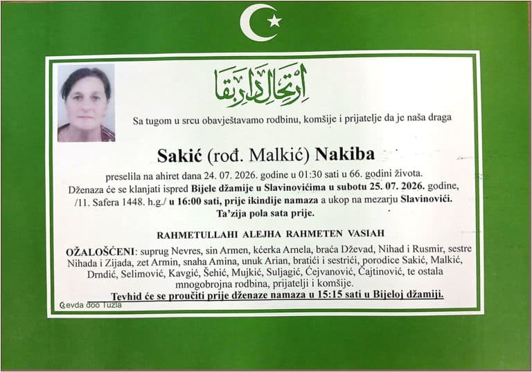 In memoriam, Nakiba Sakic