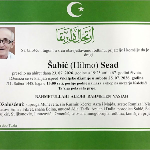 In memoriam, Sead Sabic