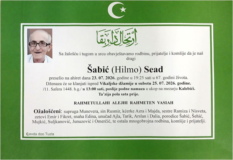In memoriam, Sead Sabic