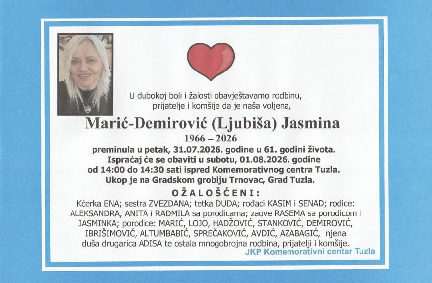 In memoriam, Jasmina Maric - Demirovic