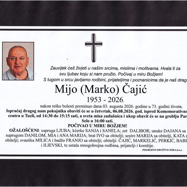 In memoriam, Mijo Cajic