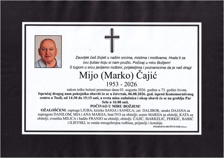 In memoriam, Mijo Cajic
