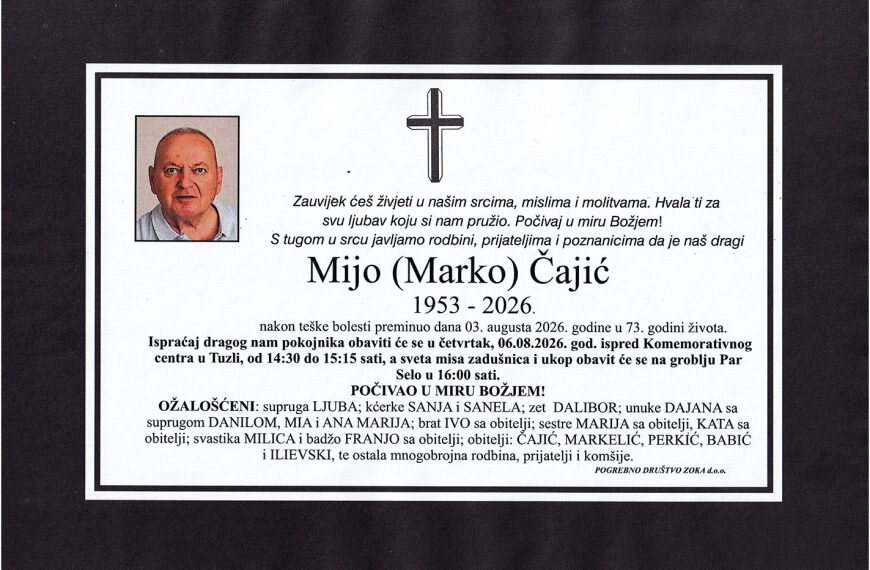 In memoriam, Mijo Cajic