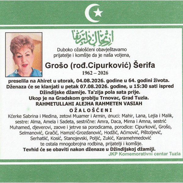 In memoriam, Serifa Groso Cipurkovic