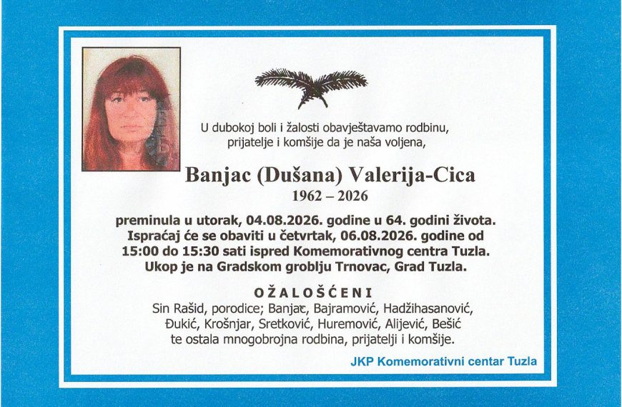 In memoriam, Valerija Cica Banjac