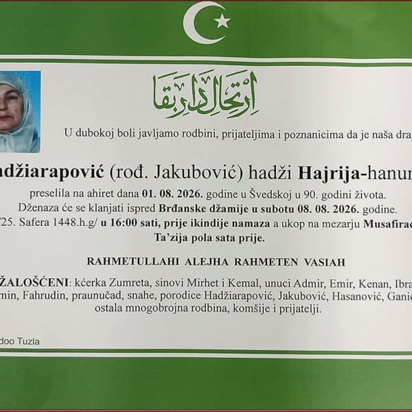 In memoriam, Hajrija Hadziarapovic